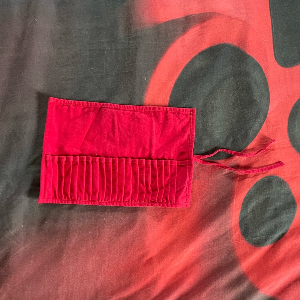 Chic Red Makeup Organizer Pouch